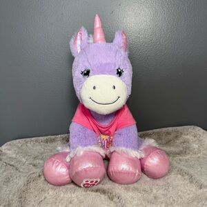 Build A Bear Happy Birthday Purple Baby Unicorn 14" Stuffed Animal Plush BAB